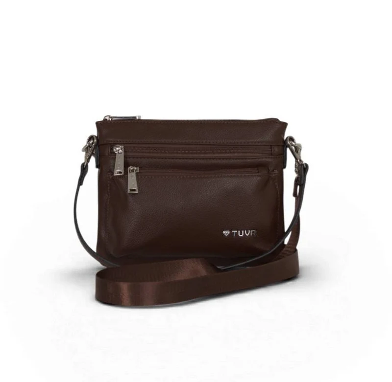 Tuva Collection Wide Crossbody Coffe