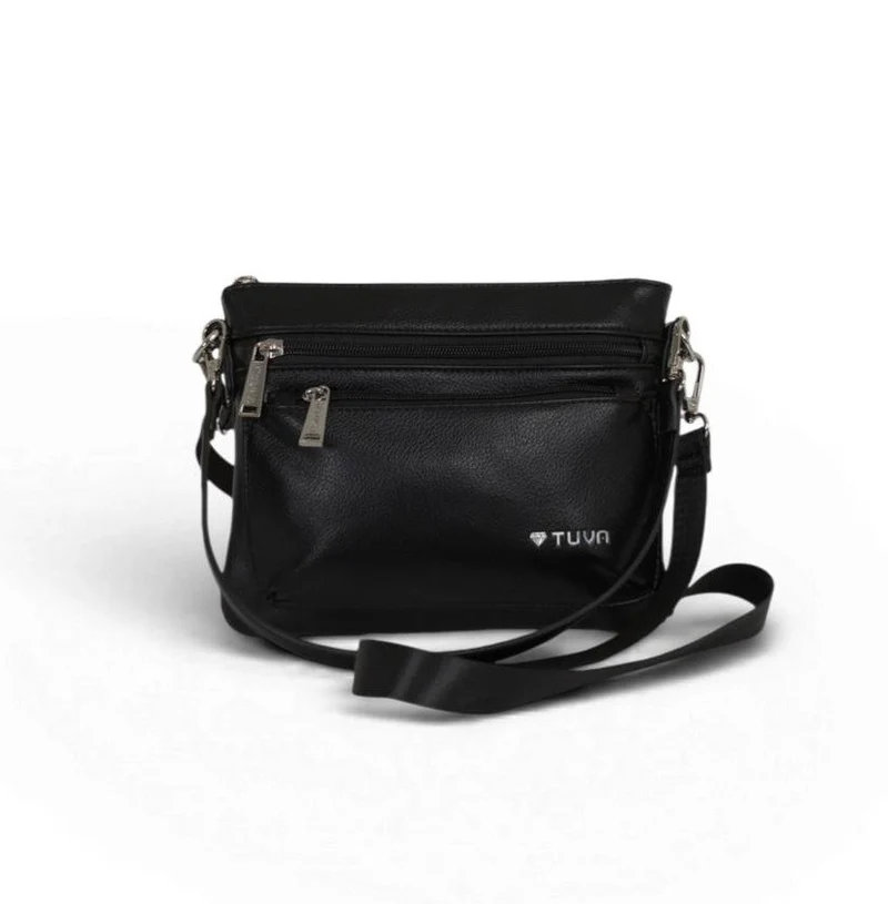 Tuva Collection Wide Crossbody Black