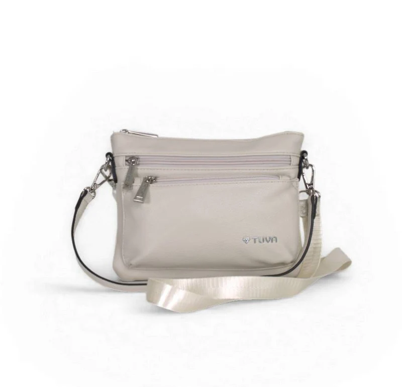 Tuva Collection Wide Crossbody Beige