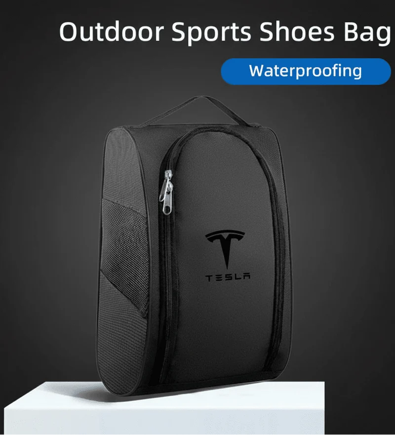 Förvaringsväska perfekt för sportskor, golfskor, fotbollsskor med Tesla-logotyp
