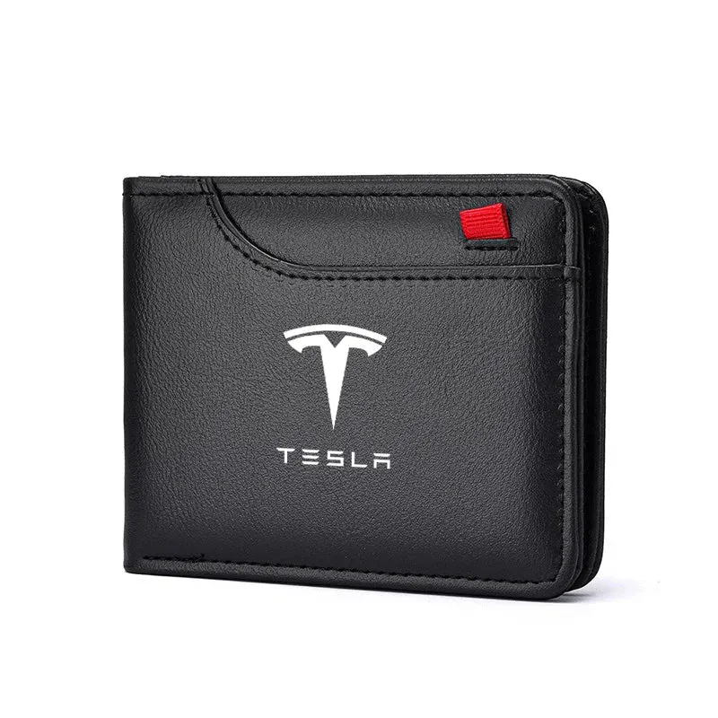 Tesla Mjuk Läder Bilplånbok ID-kort Nycklar Telefon
