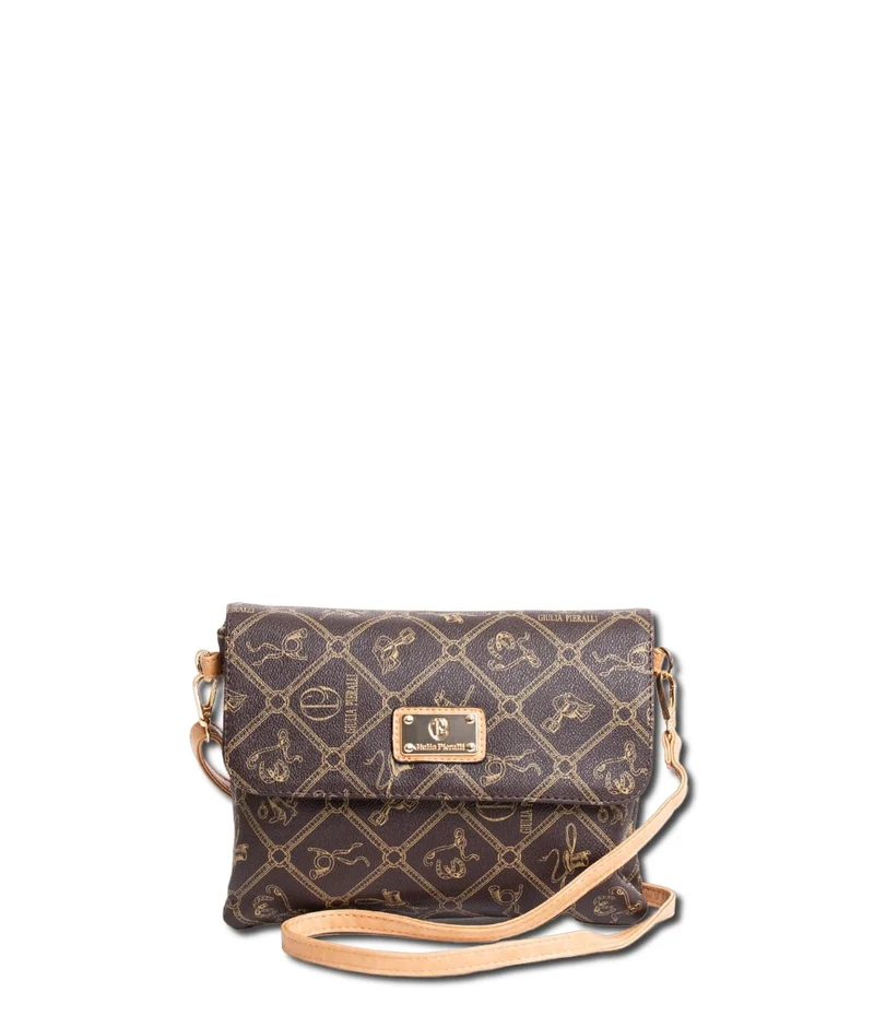 Giulia Pieralli Logo Small Flap Bag Coffe Beige