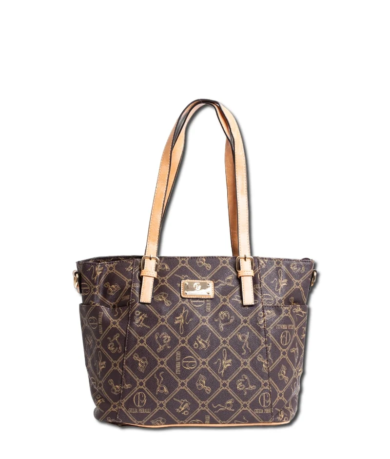 Giulia Pieralli Logo Shopper Coffe Beige