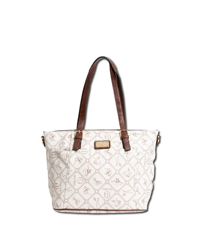 Giulia Pieralli Logo Shopper Beige Brown