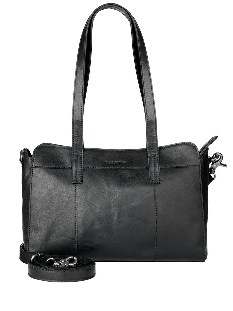Rise of Rosa Genuine Leather Ingrid Handbag Black