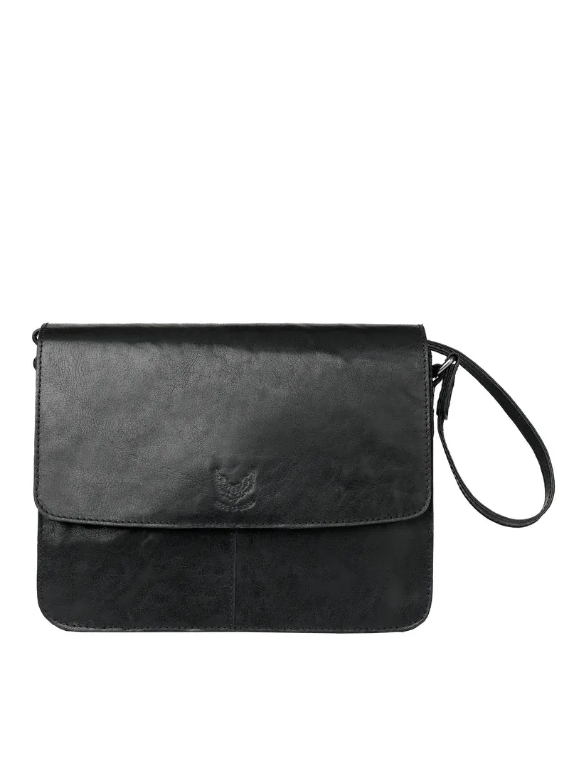 Rise of Rosa Genuine Leather Elsa Large Flapbag Black