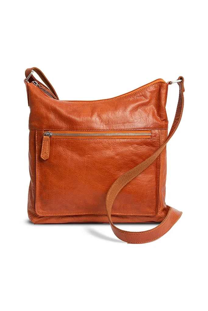 AroqA Genuine Leather Therese Crossover Brandy