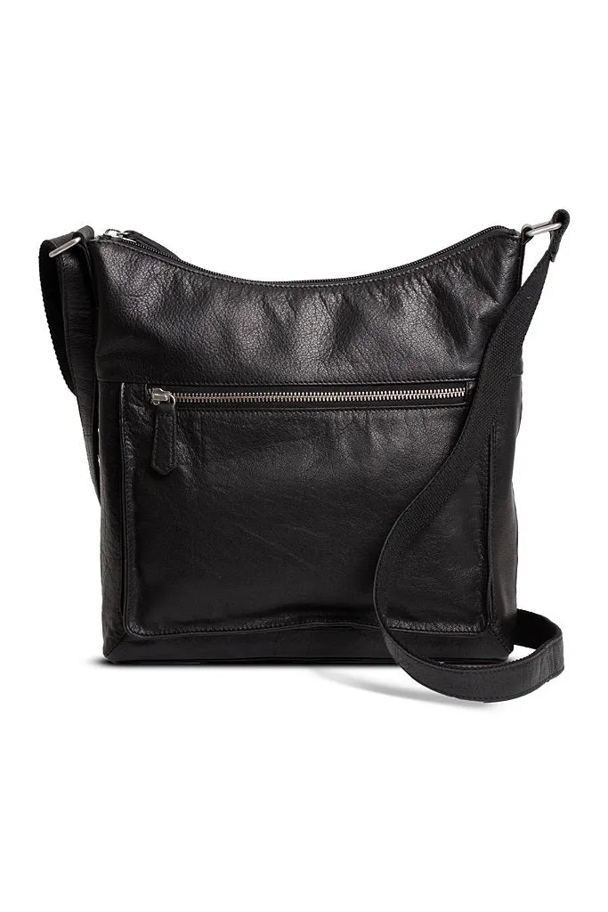 AroqA Genuine Leather Therese Crossover Black