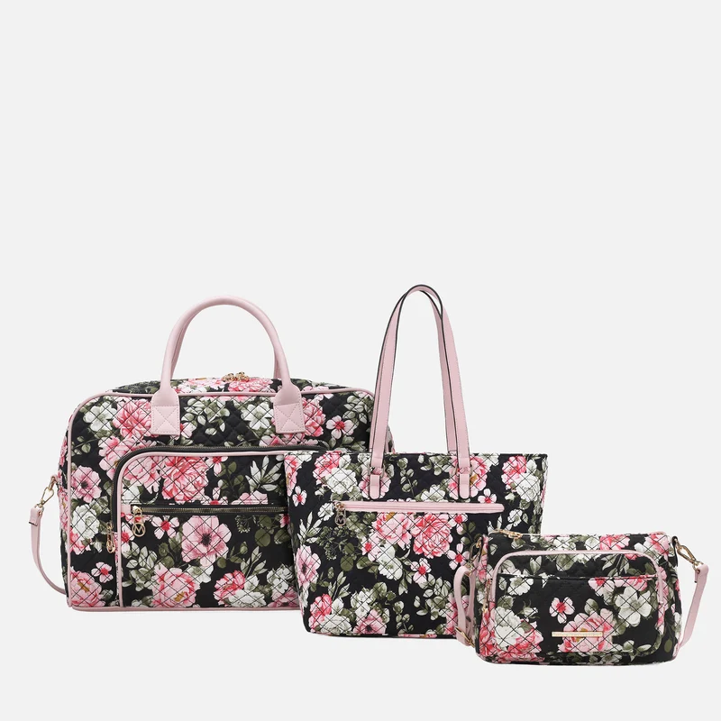 Zoe Quilted Cotton Weekender and Crossbody Bag