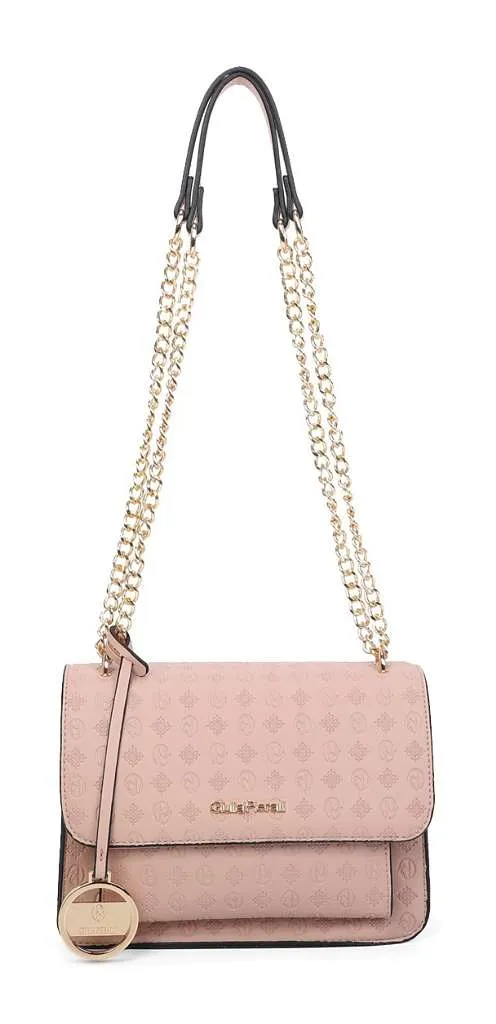 Giulia Pieralli Moda Logo Flap Shoulder Bag Pink