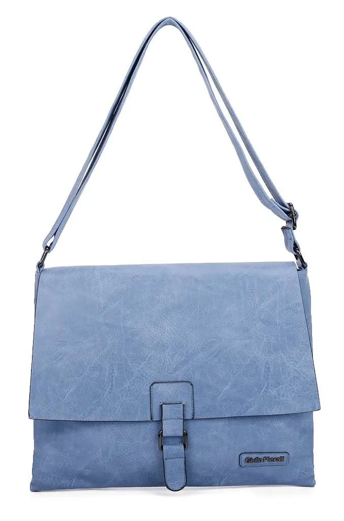 Giulia Pieralli Classic Wide Buckle Flapbag Blue