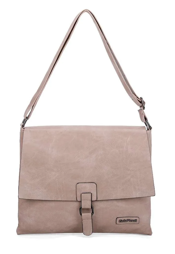 Giulia Pieralli Classic Wide Buckle Flapbag Taupe