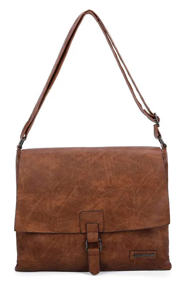 Giulia Pieralli Classic Wide Buckle Flapbag Cognac
