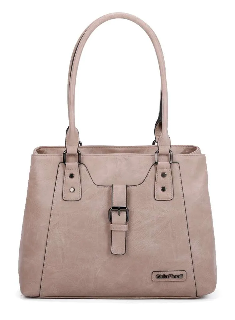 Giulia Pieralli Classic 2-Zippers Handbag Taupe