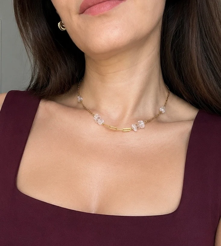 Vit Kvarts Halsband