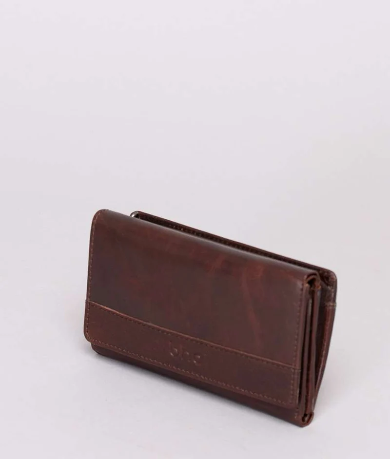 BHC Nordic Leather Wallet Flap Medium Dark Brown