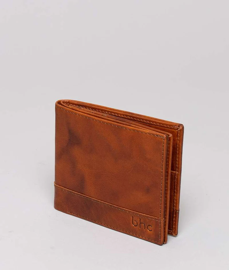 BHC Nordic Leather Wallet Dollar Large Cognac