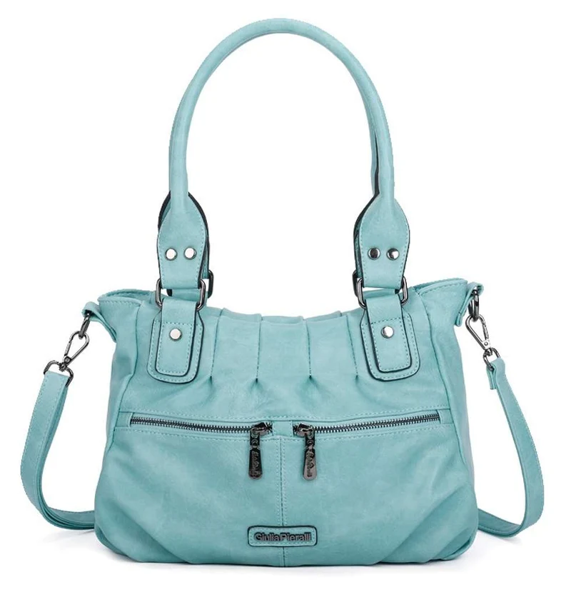 Giulia Pieralli Classic Ruffle Handbag Turkis
