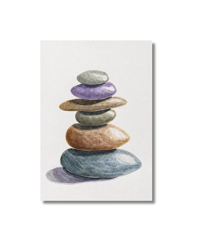 Zen Stones Akvarellmålning Original