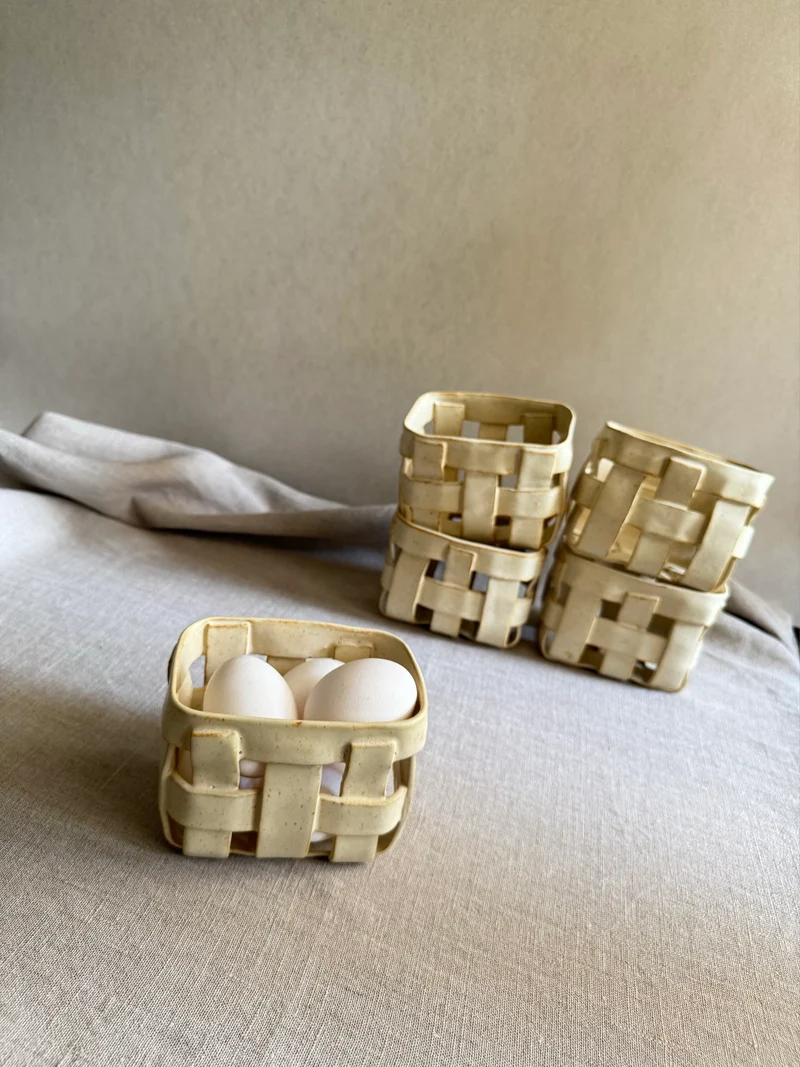 Keramik basket - beige
