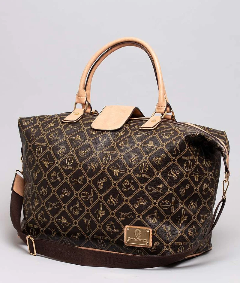 Giulia Pieralli Logo Hannah Weekendbag Coffebeige