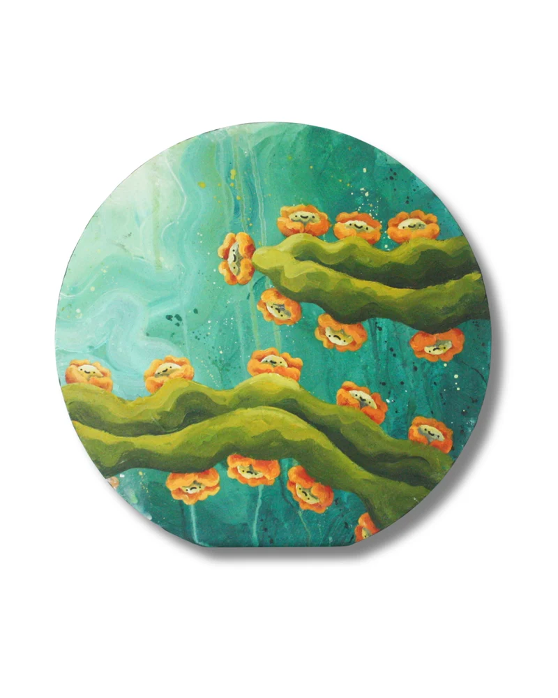 Tusenmoder, Original popsurrealism lowbrow popart målning på duk
