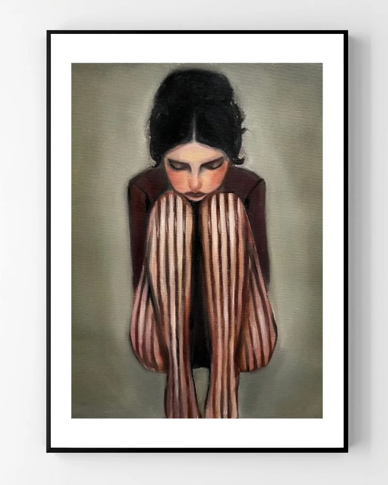 Girl with stripes - Poster