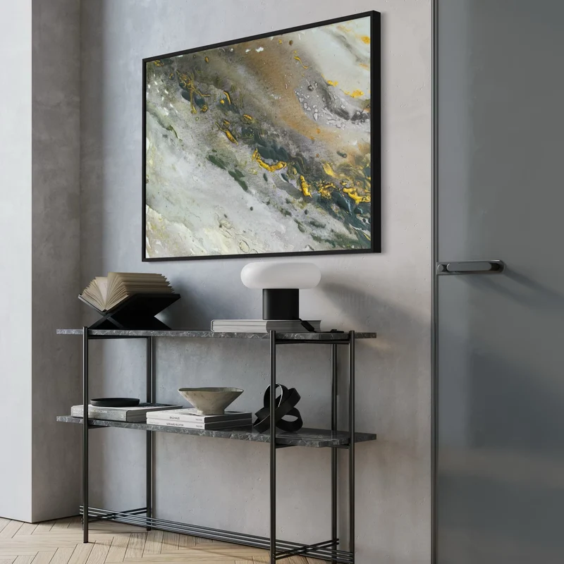 Marble Wave Gray – Canvas Print | Abstract Guld Gray Wall Art