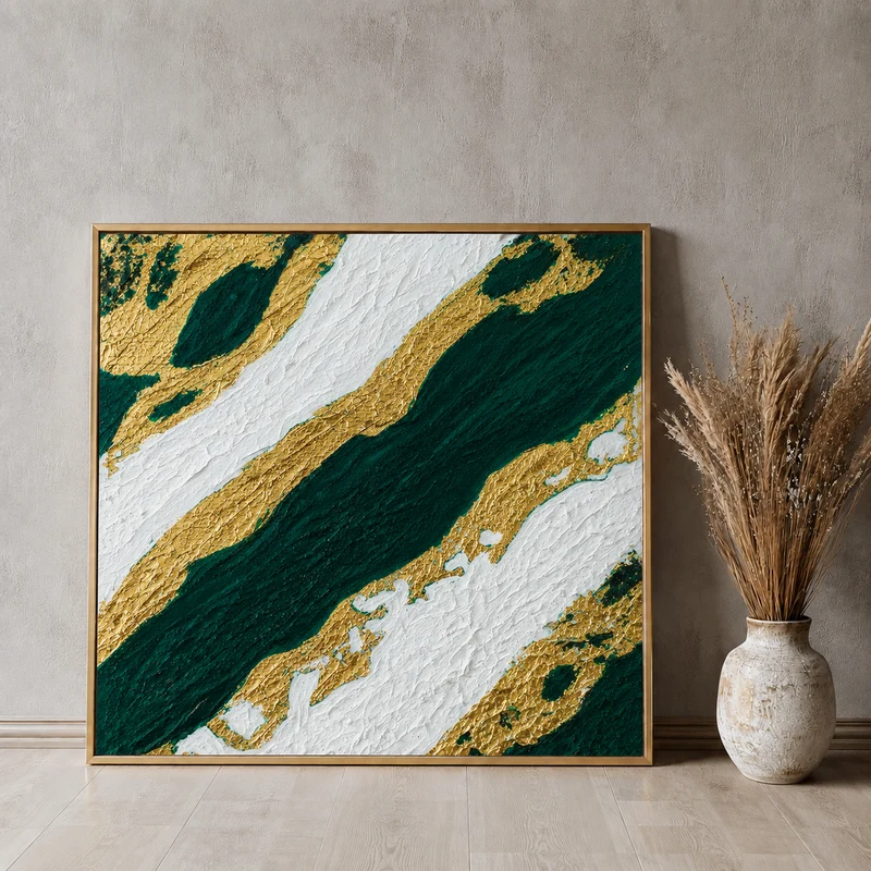 Original Abstrakt Havslandskapsmålning "The Green Emerald" | Svensk Konst