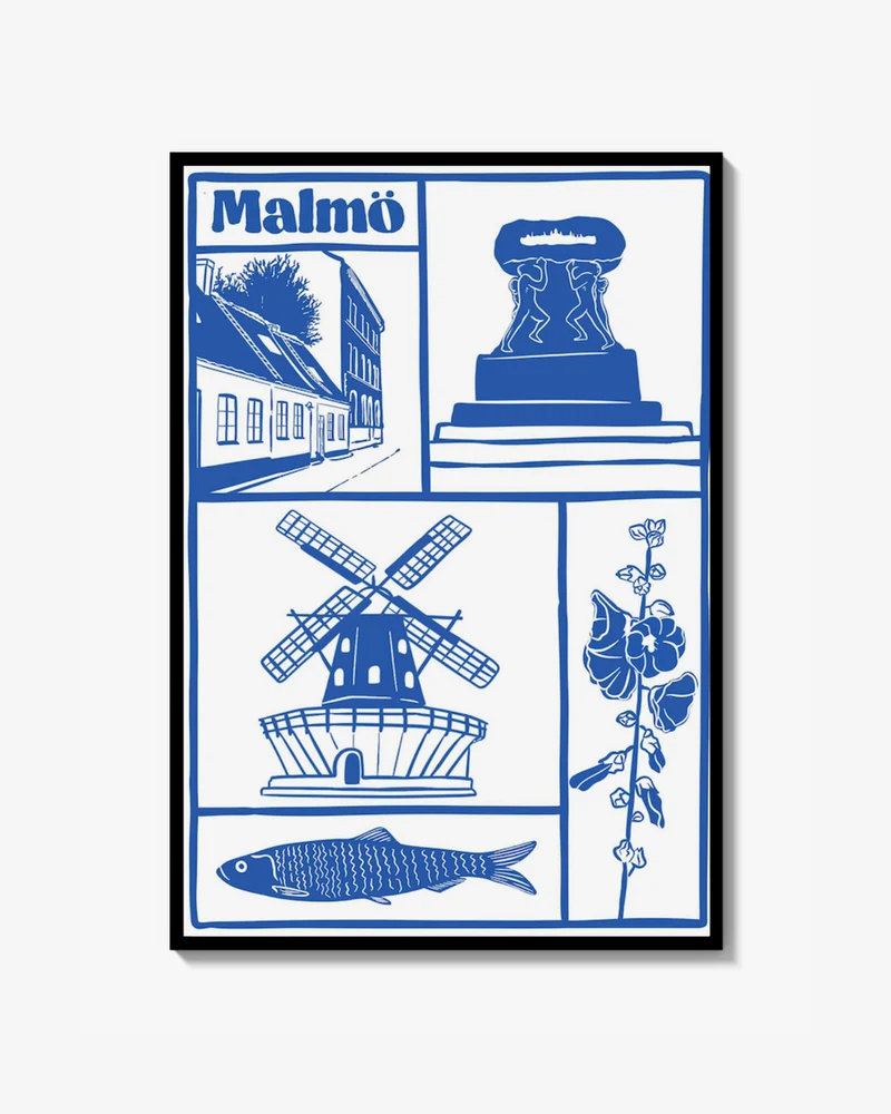 Malmö Blå Print