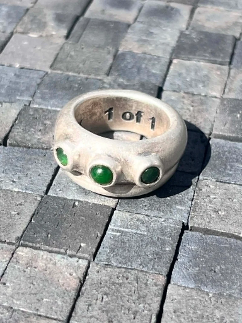 1 av 1 Jade & Silver Ring EU58
