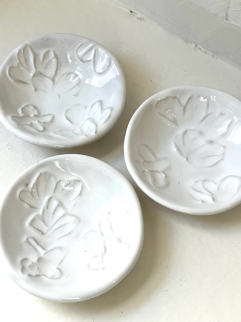 Blommigt Keramikskålset – Set med 3