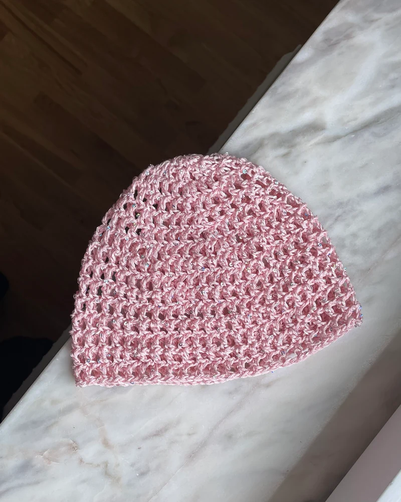 Glitter mesh Mössa - Pastel Rosa