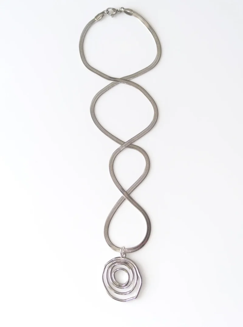 ZINNIA - Silver Virvel Halsband Vattentät