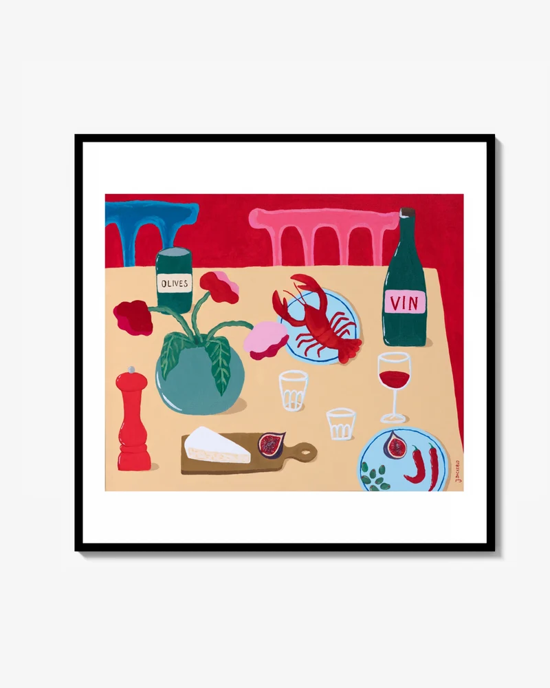 Långbord med hummer - Poster