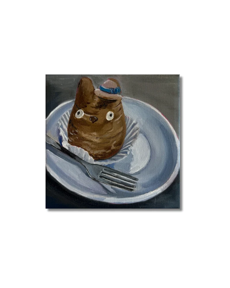 Liten oljemålning Totoro cream puff Original