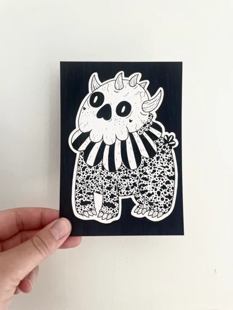 Monsterteckning - Skull Baby