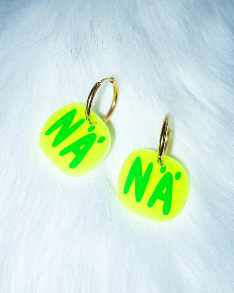 MINI-NÄ (neon) - Handgjorda Örhängen