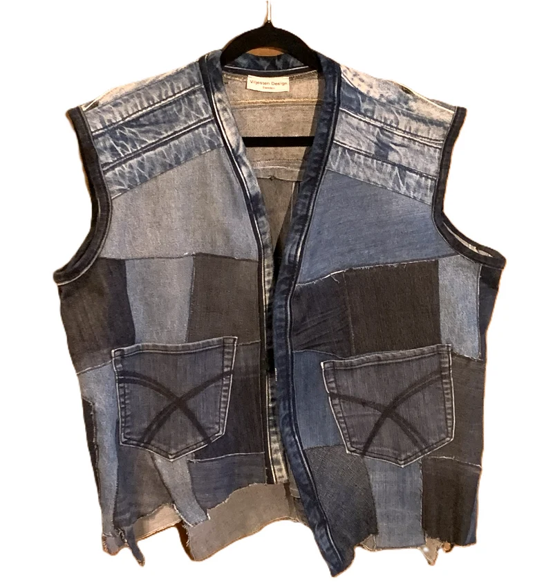 Denim Väst återbruk 3 Blå