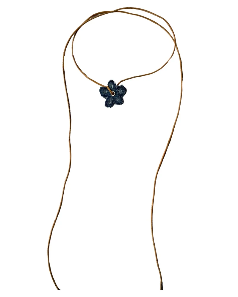 Choker Halsband Blå Denim