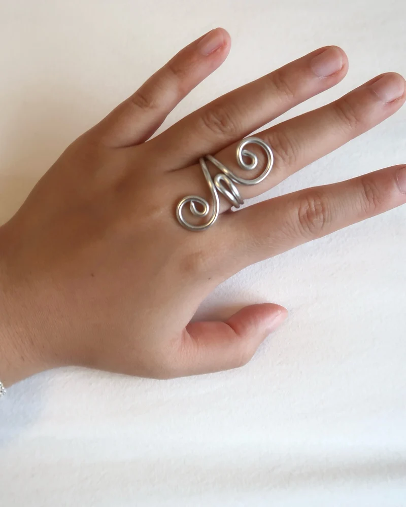 Twin spiral ring - Silver