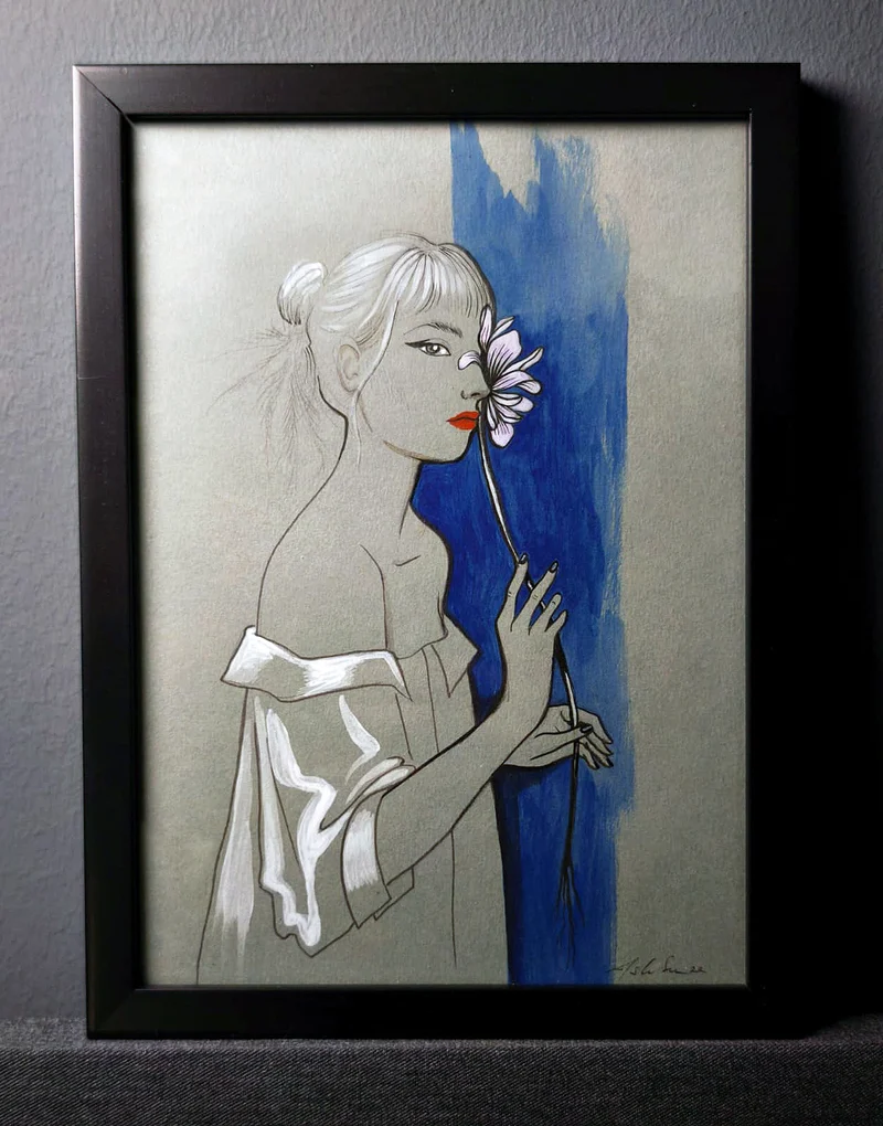 Leia with the magic flower - Original Illustration