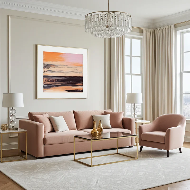 Fine Art Print Abstrakt Havslandskap Korallrosa - Coral Beach Piece 1 | Museumkvalitet