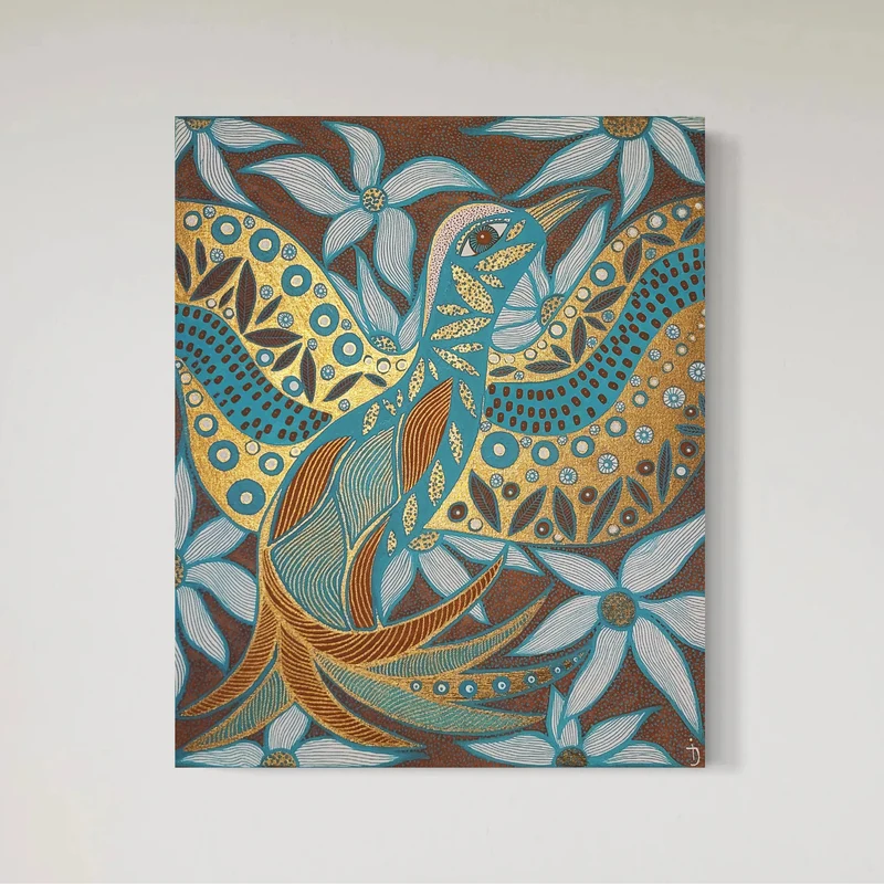 Turquoise bird Original