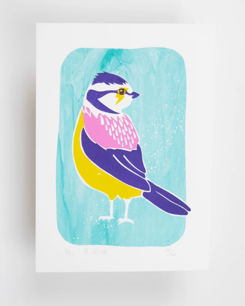 Bowie Bird - Handgjord screentryck Art Print
