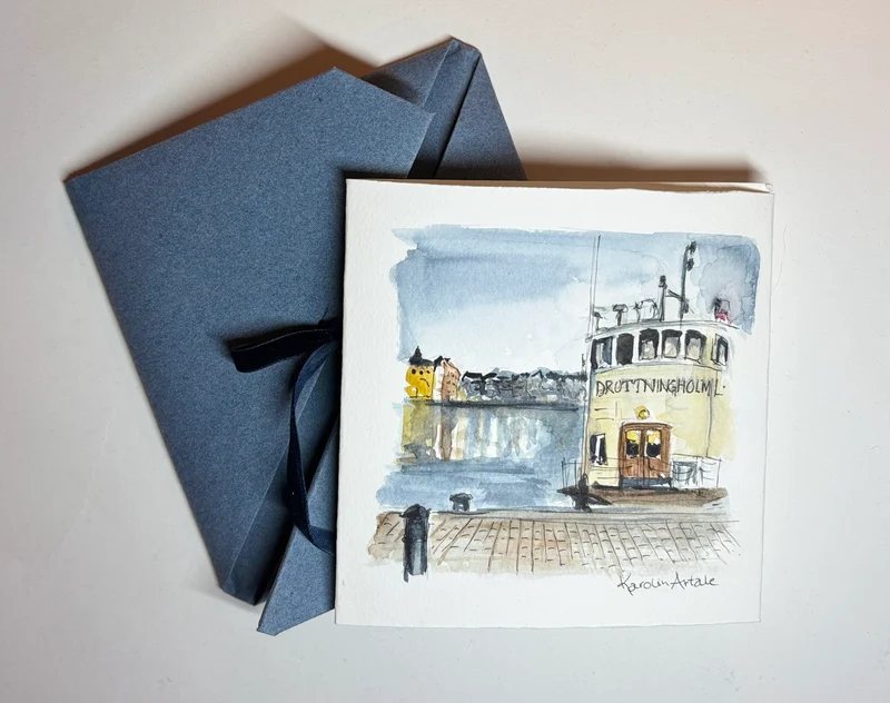 Stadshuskajen, Handmålad med Handgjort Kuvert