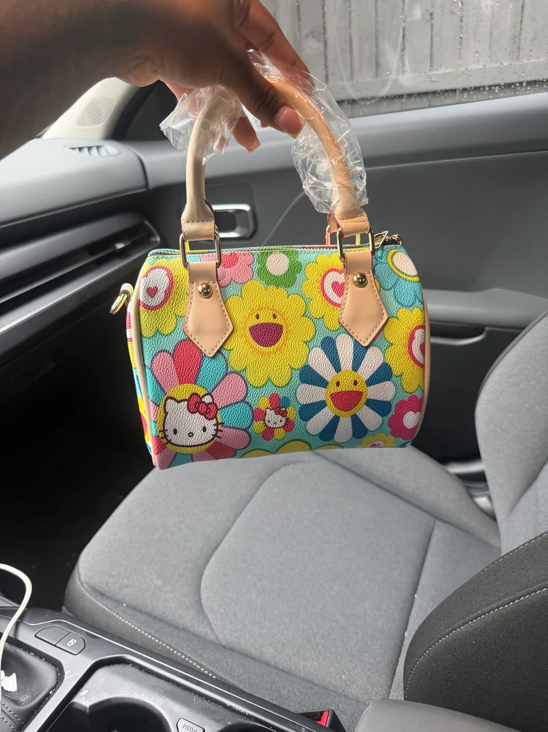 HK x flower pillow purse