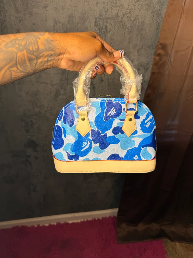 Blue camo shell bag