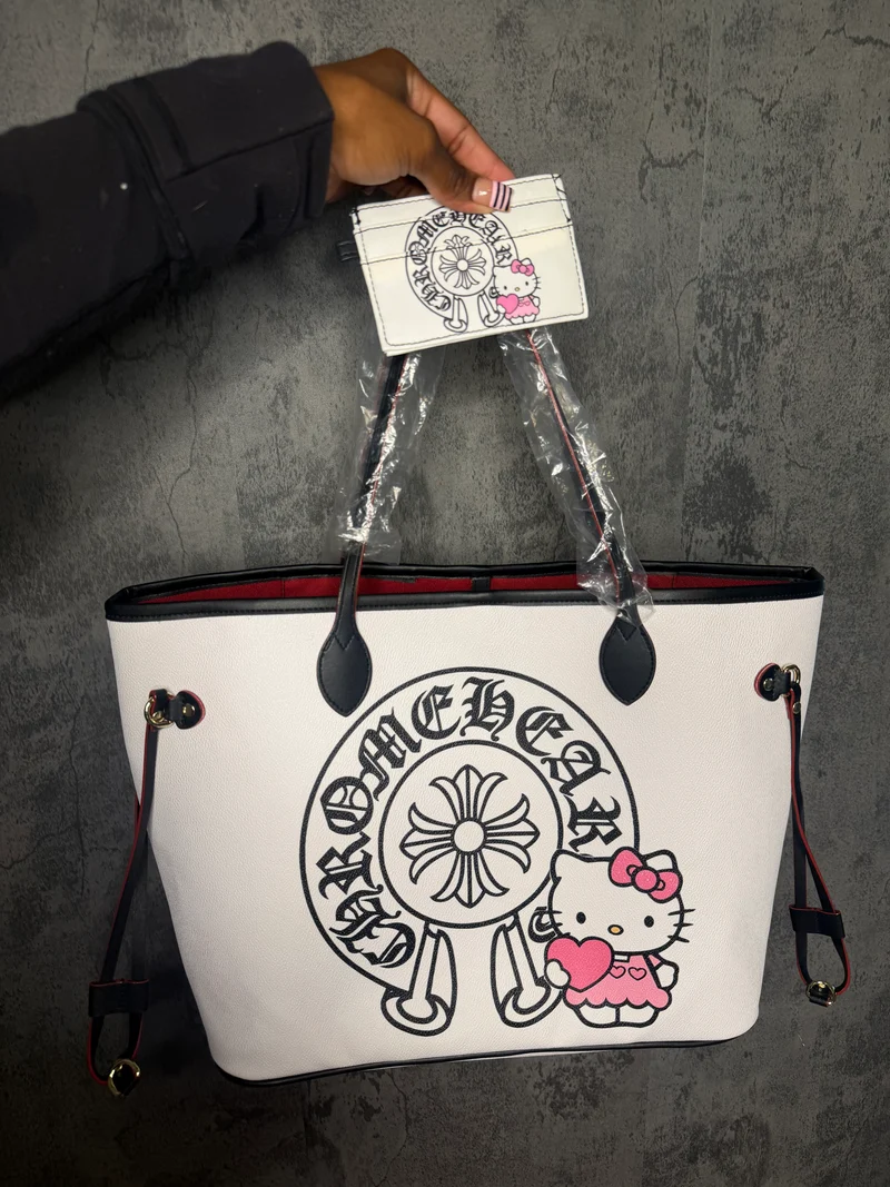 Hk x Chrome tote bag ( black handles)