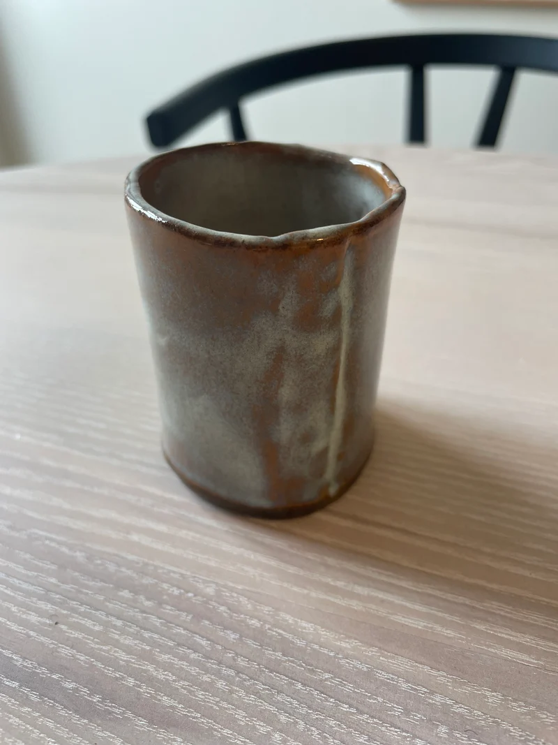 Liten handgjord Kopp - livlig Glasyr